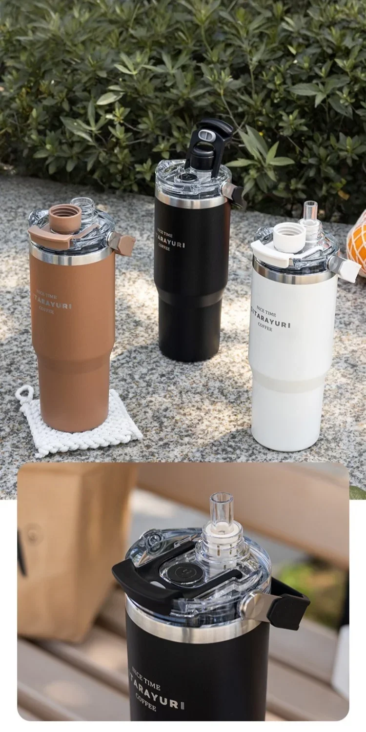 Isolierter Edelstahl Isolierbecher Mit Magnetischem Trinkhalm_voghion.com