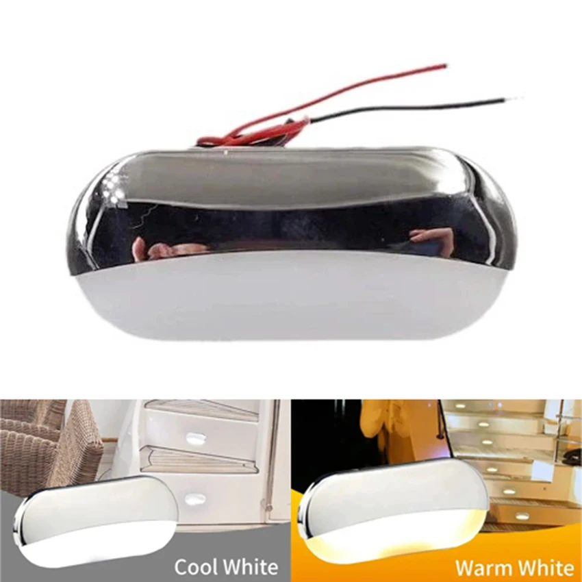 

10ШТ Белый светодиодный настенный светильник Ступенчатая лестничная лампа 12V с подсветкой IP67, Водонепроницаемая лампа для освещения коридора, Аксессуары для RV Marine Yacht