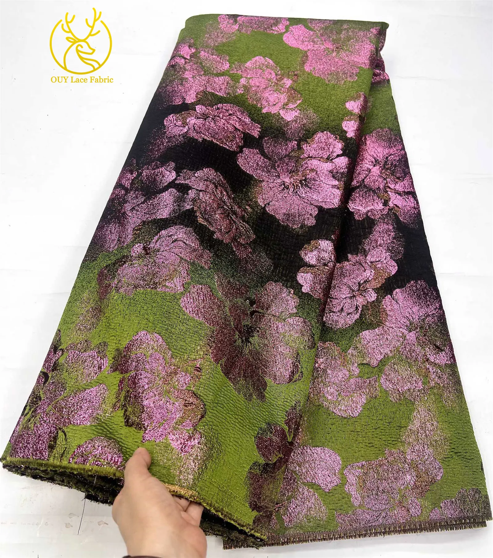 Neuester afrikanischer Jacquard-Spitzenstoff 2026, nigerianischer Chiffon-Spitzenstoff zum Nähen von Damenkleidern, Nähmaterial, 5 Yards – Detail 11