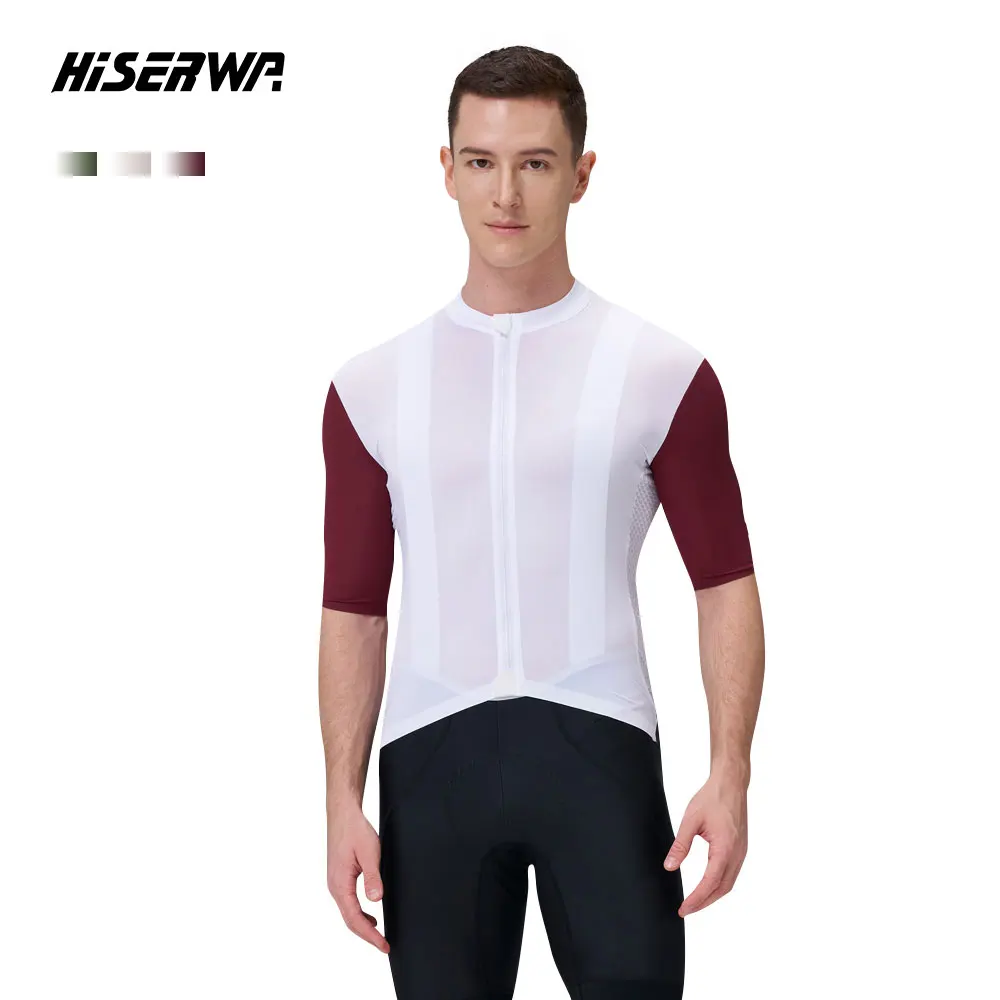 

HISERWA Men Cycling Jersey Shorts Sleeve Maillot Ciclismo Hombre Breathable Qucik Dry Bicycle Cycling Jersey Maillot Ciclismo