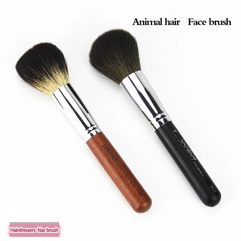 Brosse de visage en poils d'animaux de haute qualité, douce et agréable pour la peau, accessoires de maquillage pour Salon de coiffure, outils de coiffure