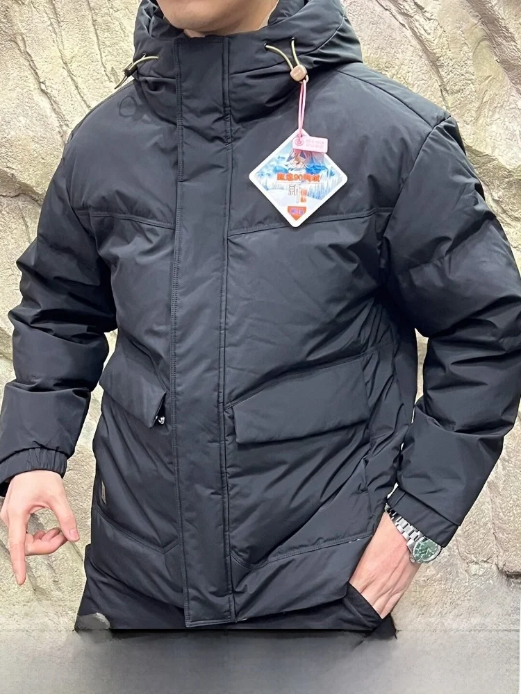 

Высококачественная утепленная пуховая куртка с капюшоном для активного отдыха, 90% пуха, теплая, повседневная, с длинными рукавами, на молнии, стандартный крой