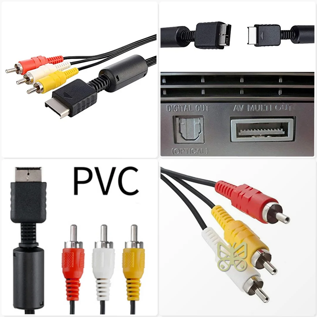 Replacement AV to RCA Composite Cable for PS2 PS3 Sony Playstation 2 3 6FT TV Monitor Connection Cord RGEEK
