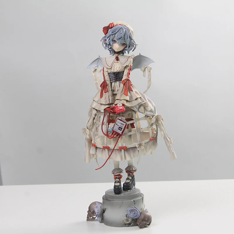 27cm Remilia Scarlet Figuur - Touhou Project Gotische Vampier Verpleegster Collectible Model Speelgoed Met Kooirok Bloedzak Decor Cadeau