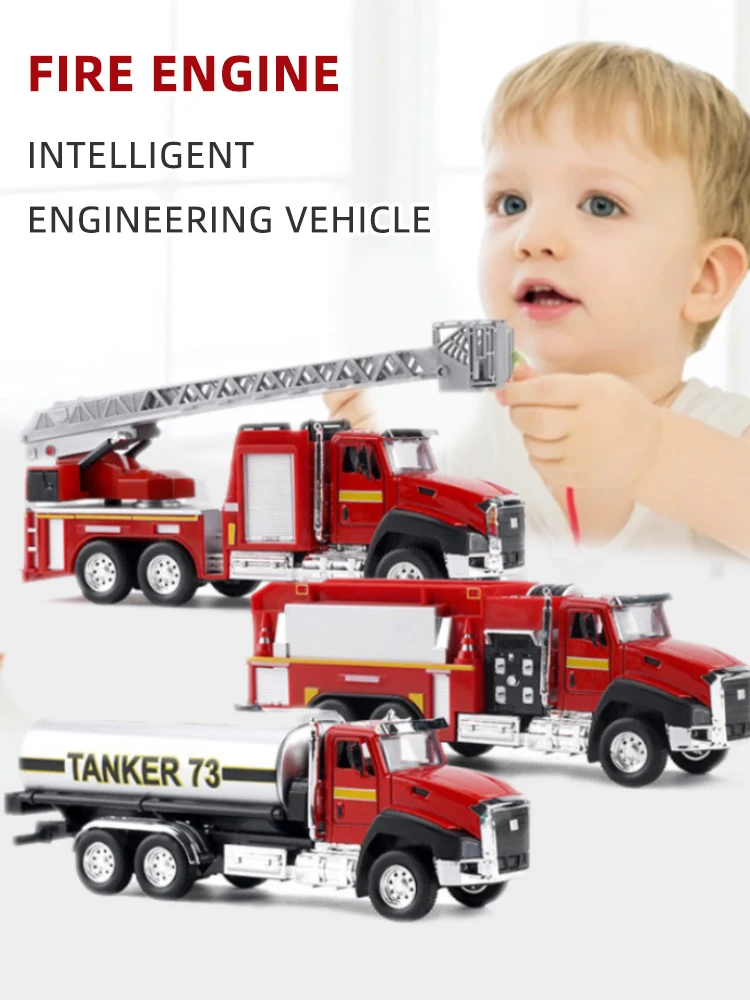 1:50 Legering Auto Brandweerwagen Model Stad Techniek Auto Model Geen Batterij Nodig Te Openen Deur Kinderspeelgoed Brandweerwagen