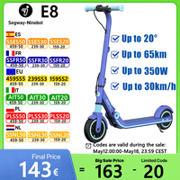 EU Stock Ninebot by Segway ZING E8 Elecrtic Scooters for Children 14km/h Speed Foldable Kid Lightweight KickScooteR