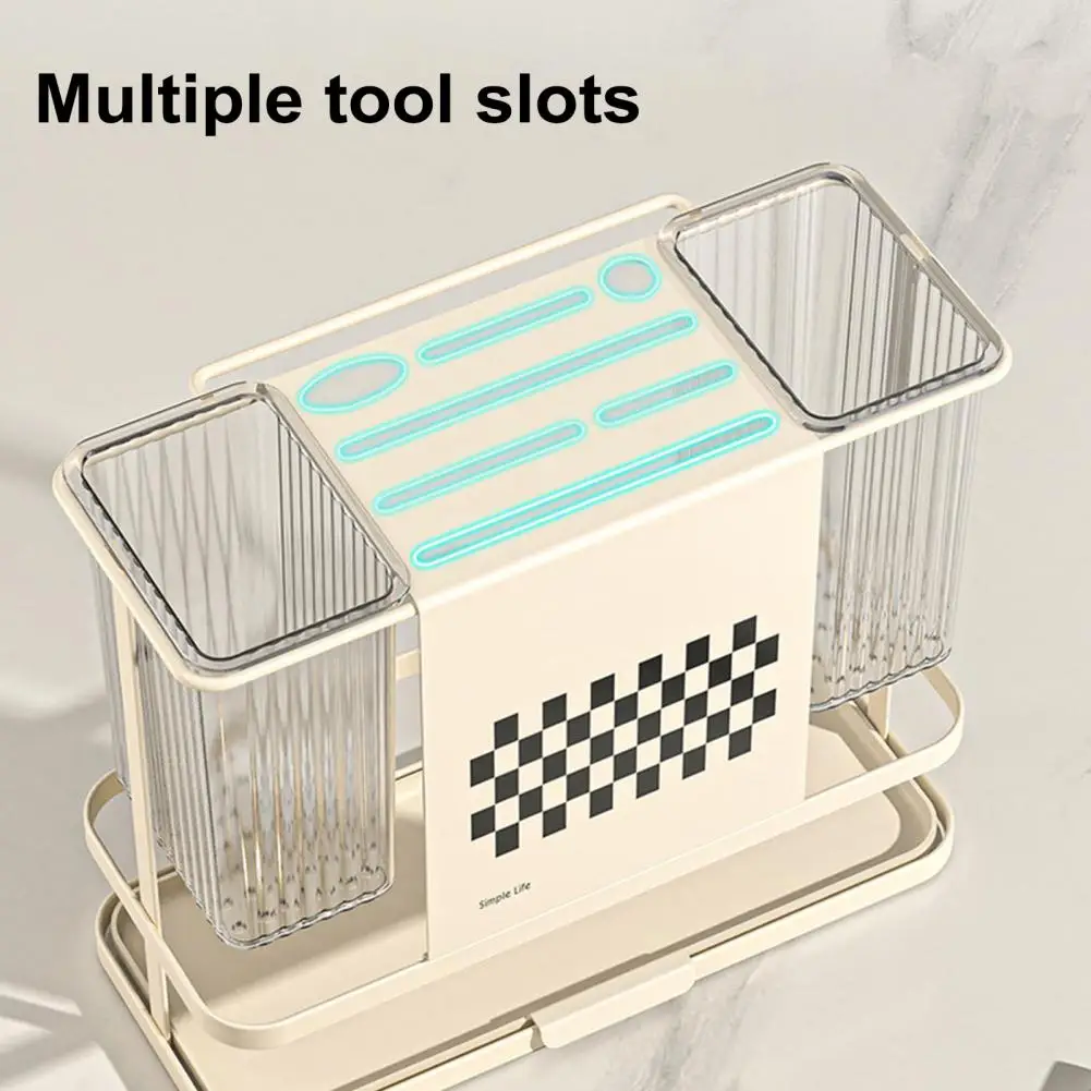 Cutlery Storage Holder Cutter Storage Rack Efficient Drainage Kitchen Storage Rack for Chopsticks Cutlery More Space for Forks