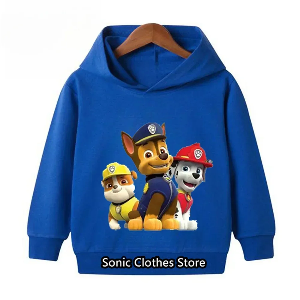 Paw Patrols Anime Figure Patrol Canine Dog Kids Hoodies Spring and Fall Fashion Thin Section Cute Cartoon Pattern Sweatshirts