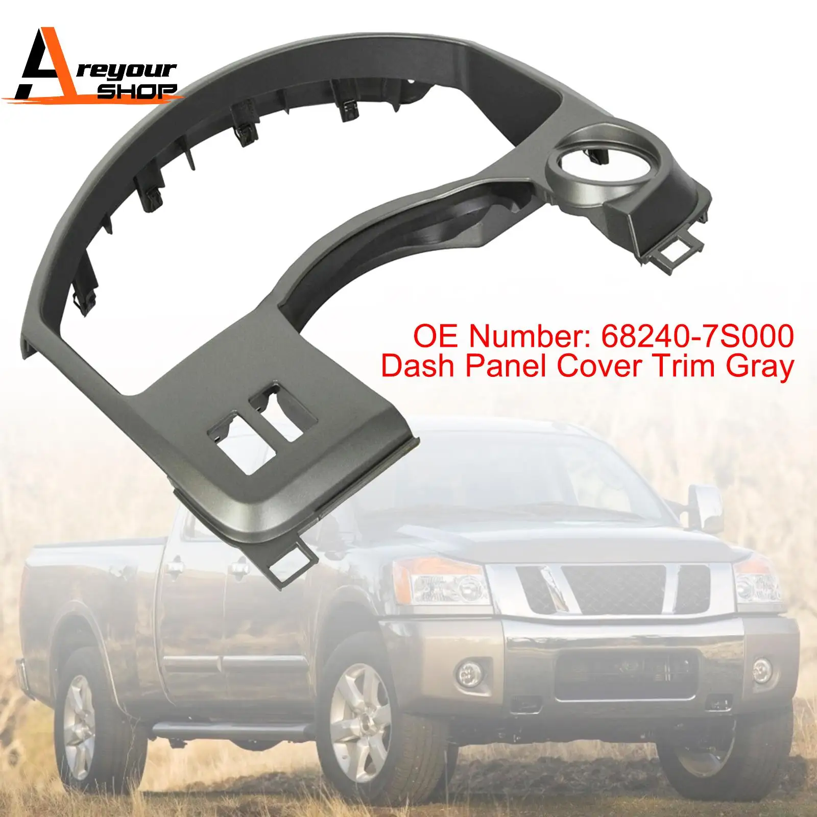 

Dash Panel Gauge Cover Trim Gray 68240-7S000 for Nissan Titan Armada 2004 2005 2006