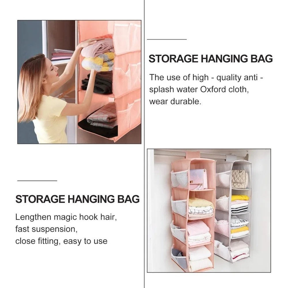 Non-woven Washable Closet Storage Bag Multi-layer Hanging Folding Bra Sock Storage Underwear Hanging Folding Organizer Bag