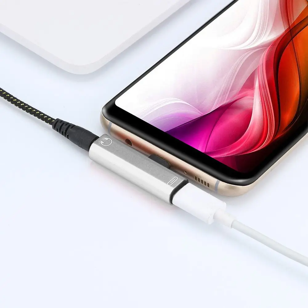 محول سماعة الأذن 3.5 ملم جاك كابل الصوت نوع C محول سماعة الصوت USB نوع C محول محول الصوت USB-C محول الشحن