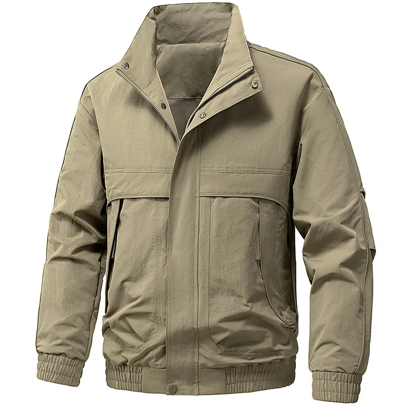 

Men's Trendy Solid Color Sports Baseball Jacket New Stand up Collar Spring Autumn 2026 Style
