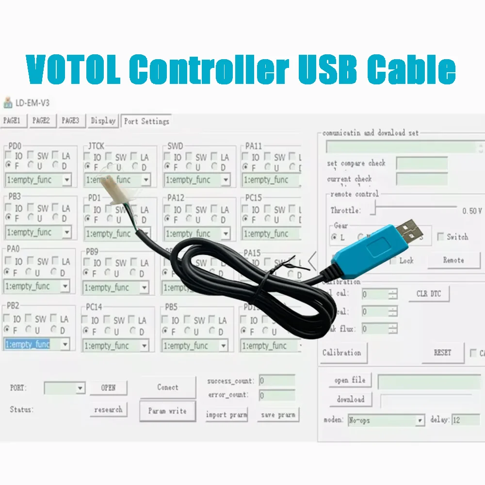 

For VOTOL Controller 5V Programming USB Cable PL2303 for Adjusting Controller Parameters EM30 EM50 EM80 EM100 EM150 USB Cable