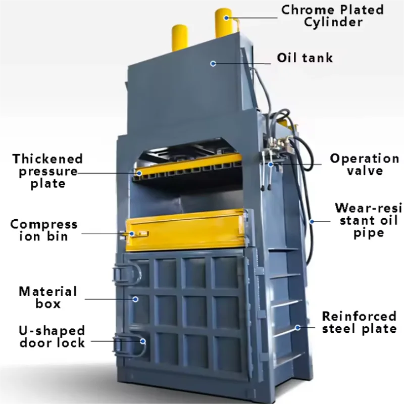 Y82-160  Vertical Scrap Metal Paper Aluminum Beer Can Hydraulic Baler Waste Carton Bale Press Packing Machine