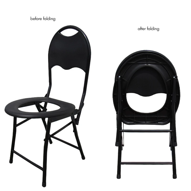 Portable Toilet for Camping, Metal Folding Outdoor Emergency Toilet with 70cm Backres t, Travel Toilet for Outdoor Living стул