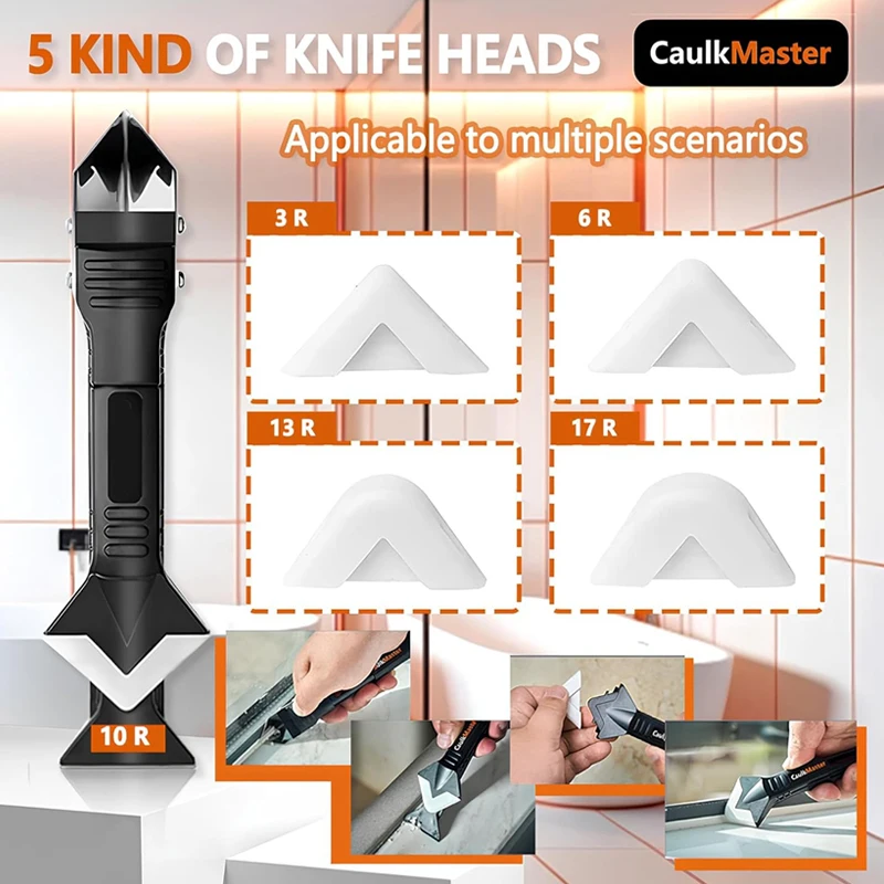 

Инструмент для отделки герметика 5 в 1, силиконовый скребок, финишер для уплотнения, комплект для гладкой затирки, набор ручных инструментов для удаления плесени в пол