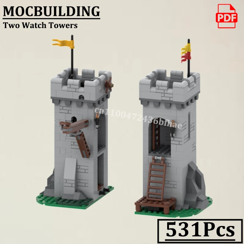 

Средневековый замок, городские здания, модульная модель часовой башни, MOC BUILDING, рыцарь, строительные игрушки, подарок