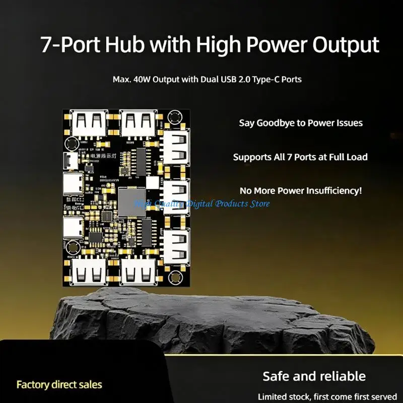 U2JE USB2.0 Expander with Power Entry for Home Office Table Access Daily Expansion