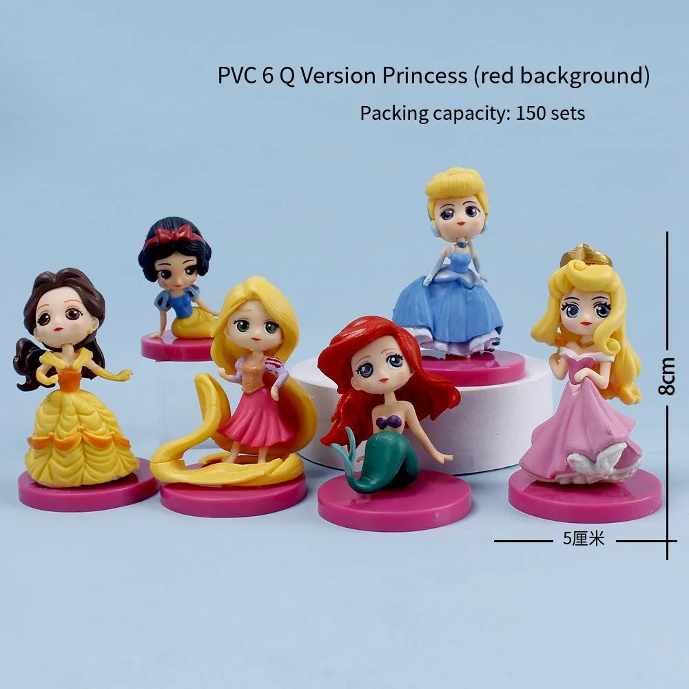 6 Pcs/Set Kawaii Little Princess Mermaid Alice Girls Birthday Party Cake Desktop Decorating Action Figure Toys Tinkerbell Doll