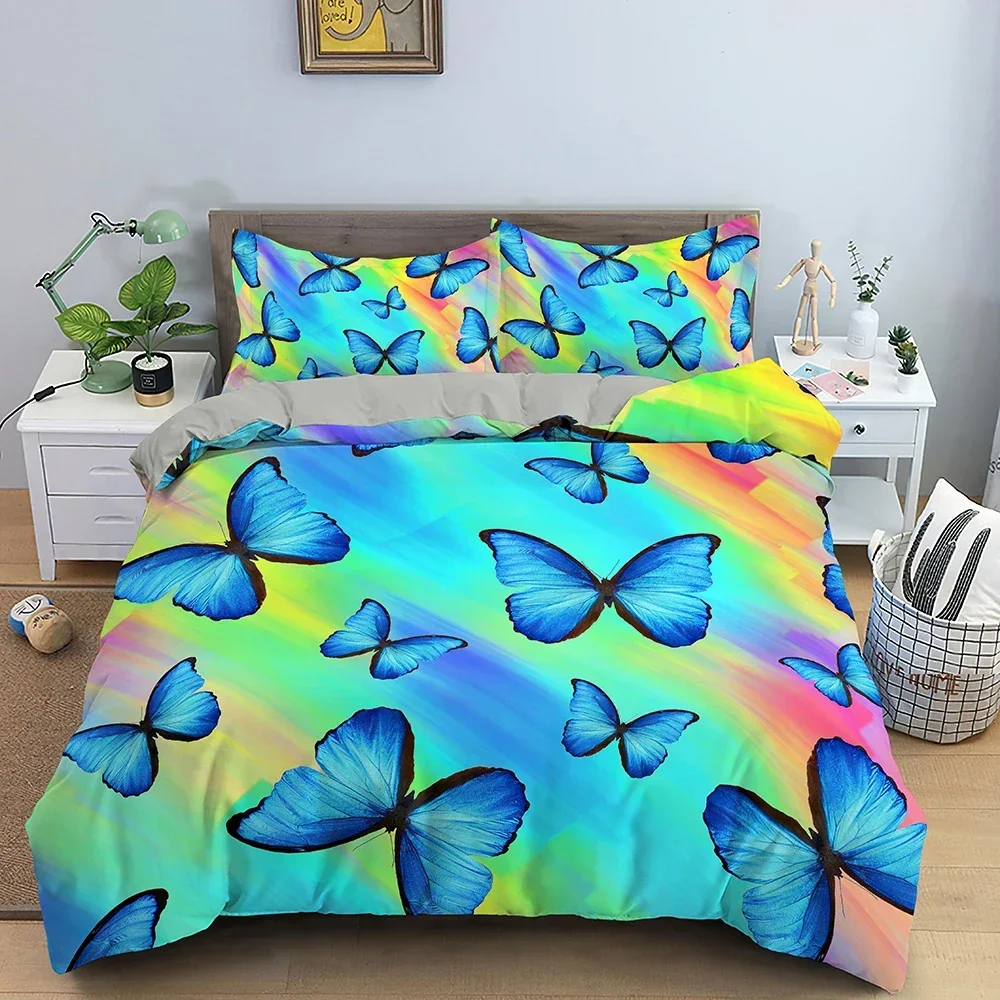 

3D Printed Bedding Set Butterfly Comfortable Duvet Quilt Cover Pillowcase Bedding Set Children Bedroom Decoration Home Textile