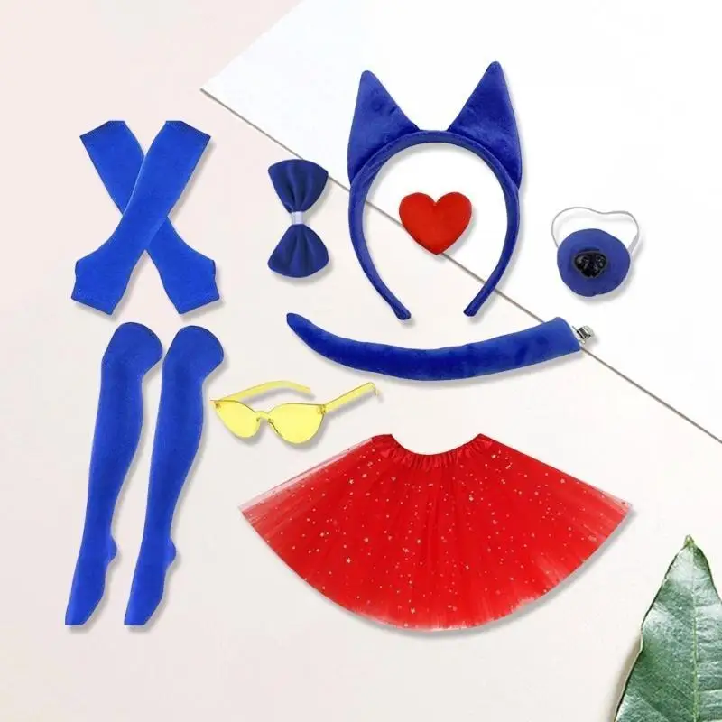 49mf Kid Sheepdog Trang phục Mũi đầu Bowtie Bowtie Váy Găng tay