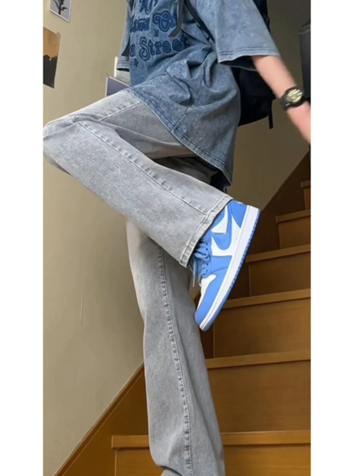 

Men's ey e Denim Jeans Straight Leg Slim Fit Youth Trend Spring Wear Long Pants Casual Wear Resistant to Wear