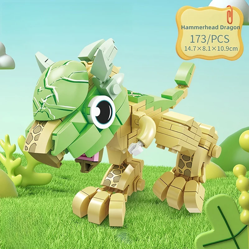 3D Multiple Styles Dinosaur Building Bricks Set Cartoon Dino Figures DIY Model Puzzle Toy Desktop Decoration Gift