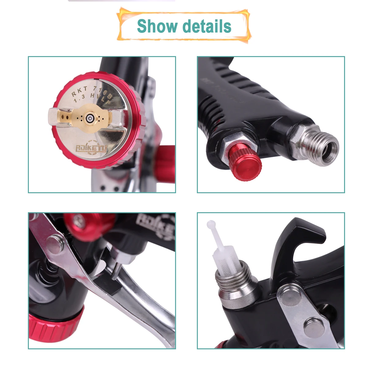 1.3mm Nozzle 716 Professional HVLP Paint Spray Gun Airbrush For Painting Car Aerograph Pneumati Tool