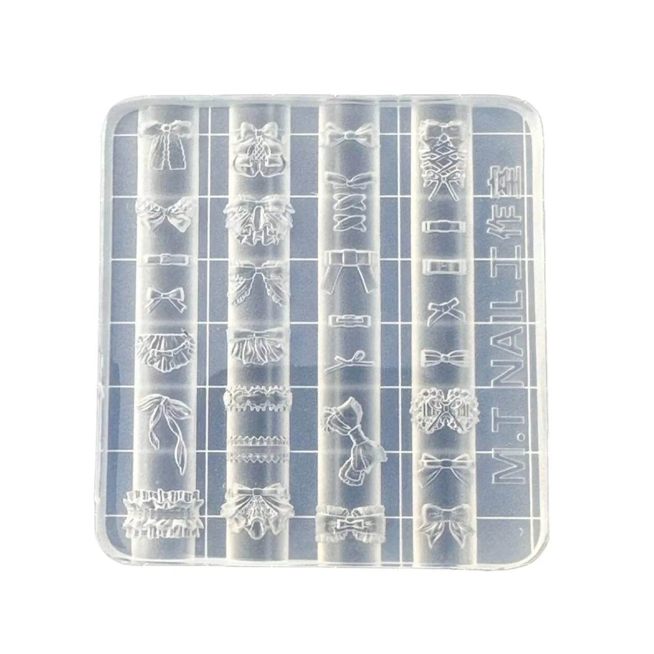 Bowknot 3D Silicone Nail Mold Sweet Flower Heart Lace Transparent Nails Templates DIY Nail Art Decor Manicure Design Tool