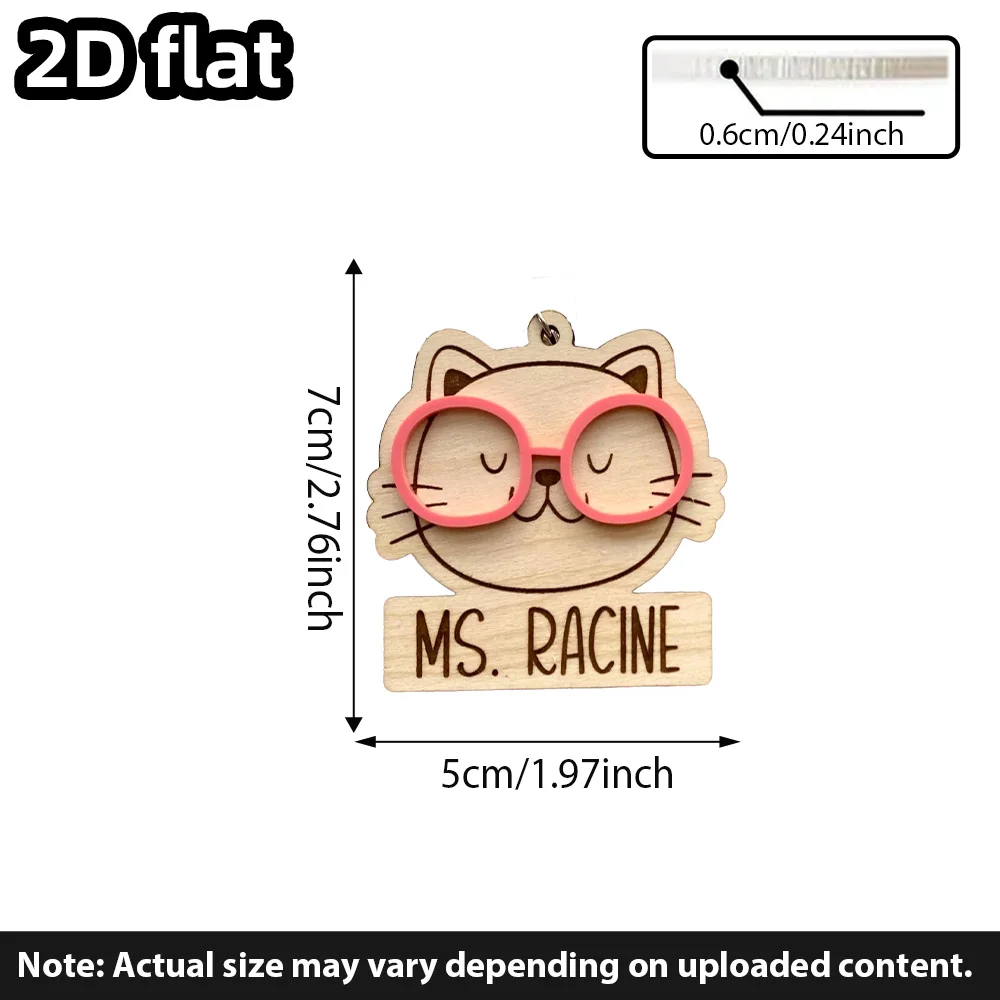 علامة حقيبة الحيوانات الخشبية عنصر واحد، سلسلة مفاتيح اسم شخصي، علامة حقيبة الحفاضات، علامة صندوق الغداء، هدية حقيبة الظهر المدرسية