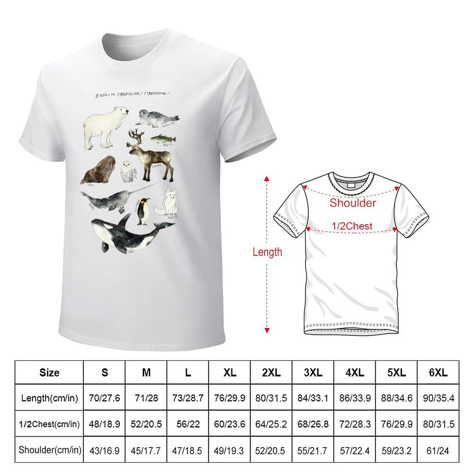 Arctic & Antarctic Animals T-Shirt customs design your own shirts graphic tees T-shirts for men cotton