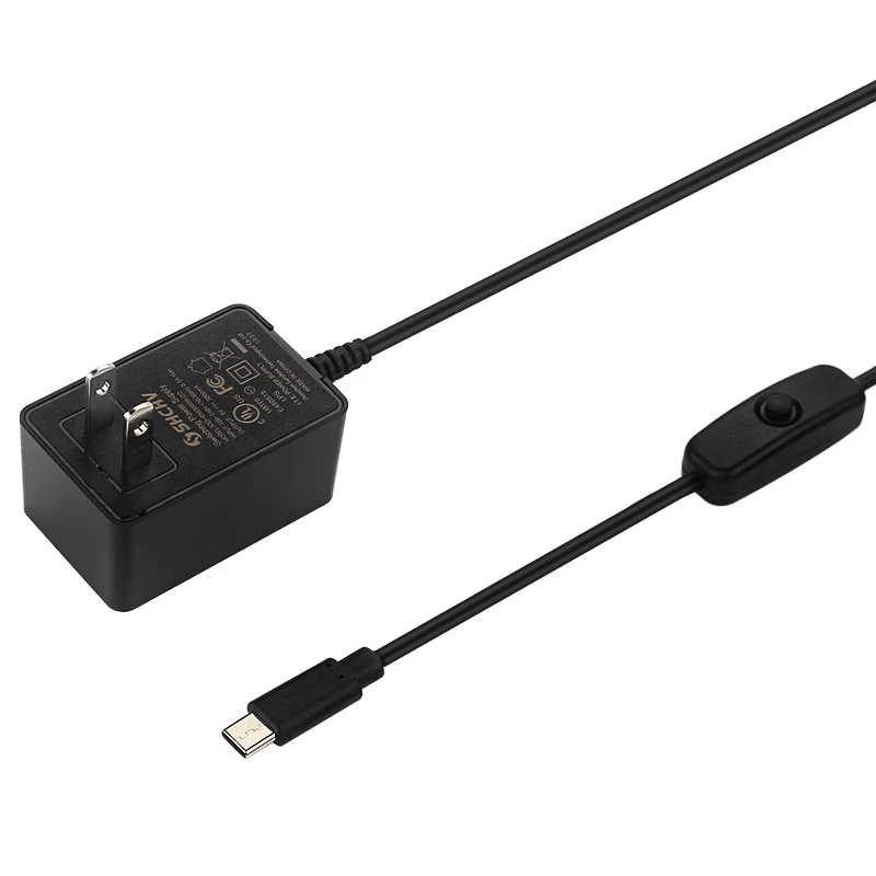 Raspberry Pi Power Supply 5V 3A USB Type C Power Adapter With Switch CE Certification Charger For Raspberry Pi 4B