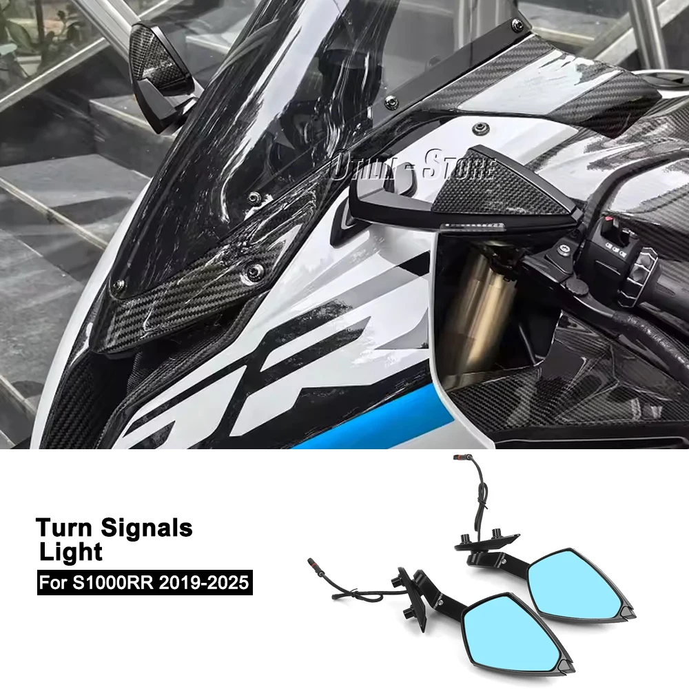 

Motorcycle Turn Signal Light Side Mirrors LED Rearview MIrror With LED For BMW S1000 RR S1000RR 2019-2025