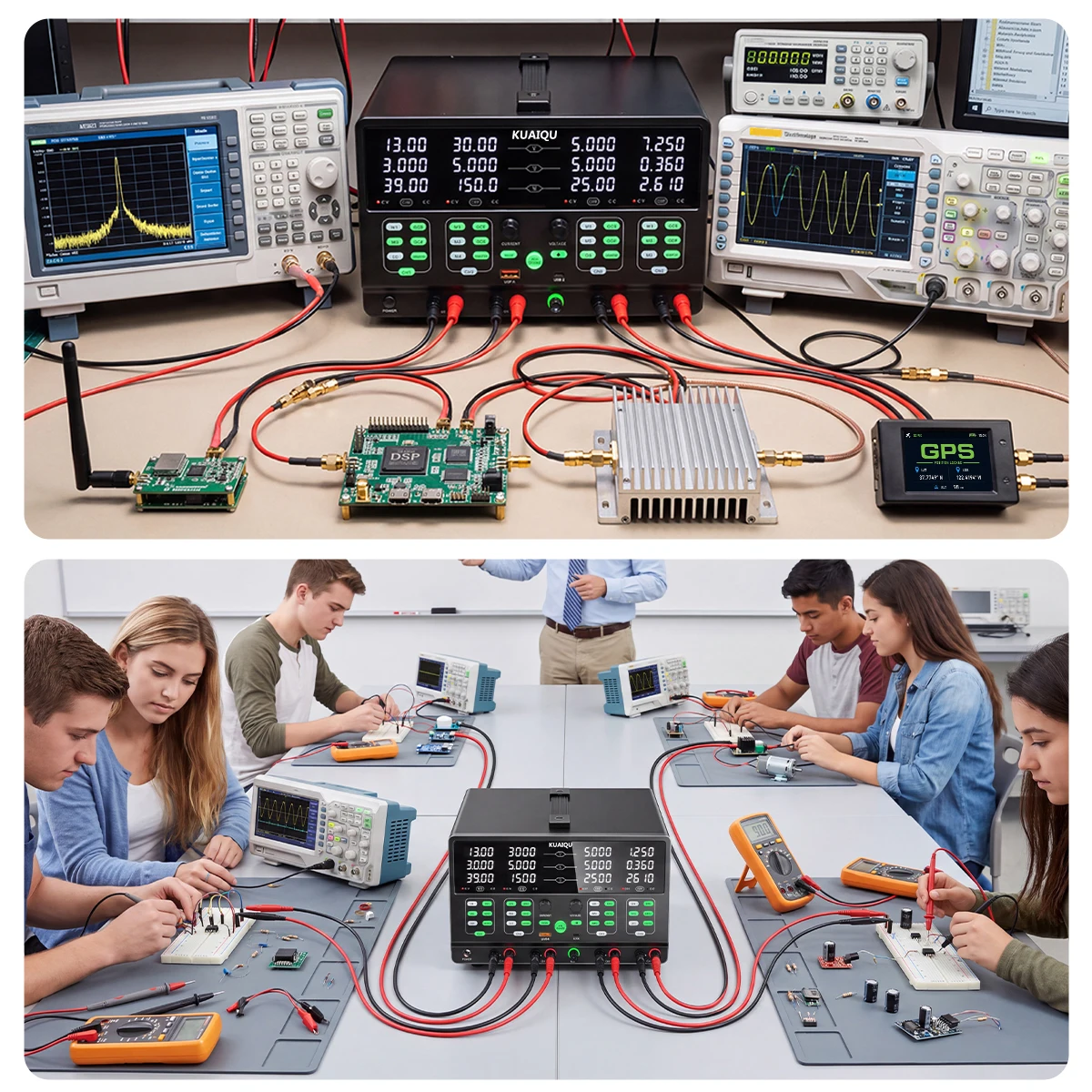 4-Channel Bench DC Power Supply 1200W DC Power Supply 30V10A Independent Output OCP OVP USB*2 Fast Charging Programming Software