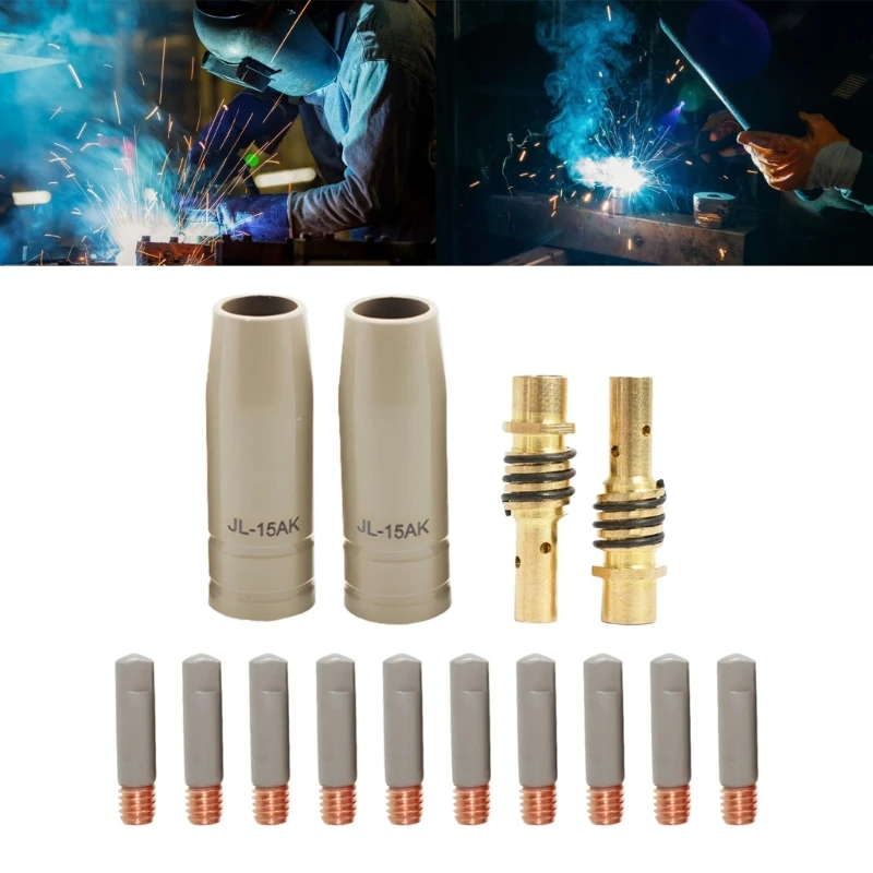 14Pcs Nozzle Tip Holder 15AK MIG Welding Torch Nozzle Tips Holder Welding