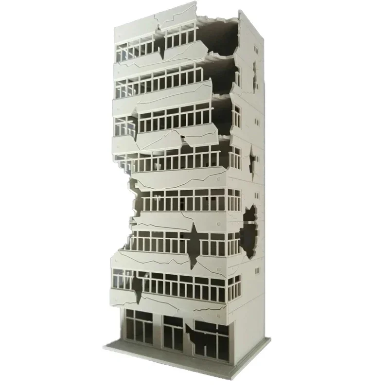 New style 1/144 Outland Models Railway Scenery City Ruin Building Abandoned Tall Office Scale toy children christmas gifts