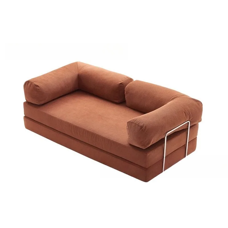 Vacuum compression sofa double seat straight row lazy leisure folding sofa bed portable