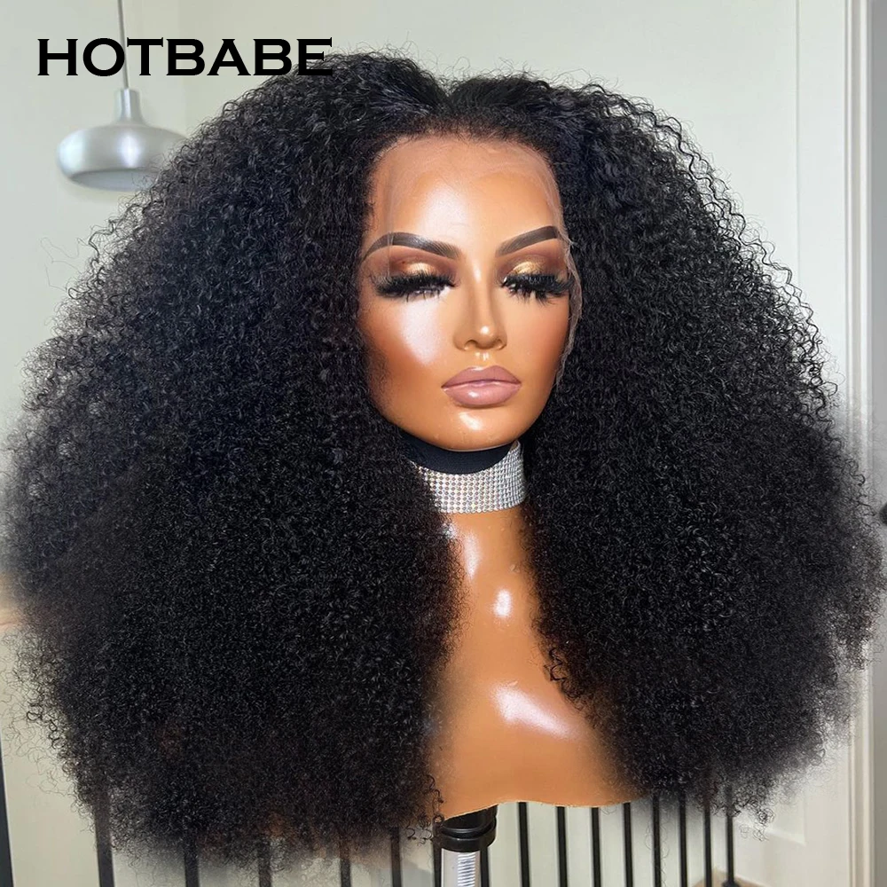 

400 Density Afor Kinky Curly Super Double Drawn Human Hair Wig 13x6 HD Lace Frontal Wig Brazilian High Density Lace Front Wig