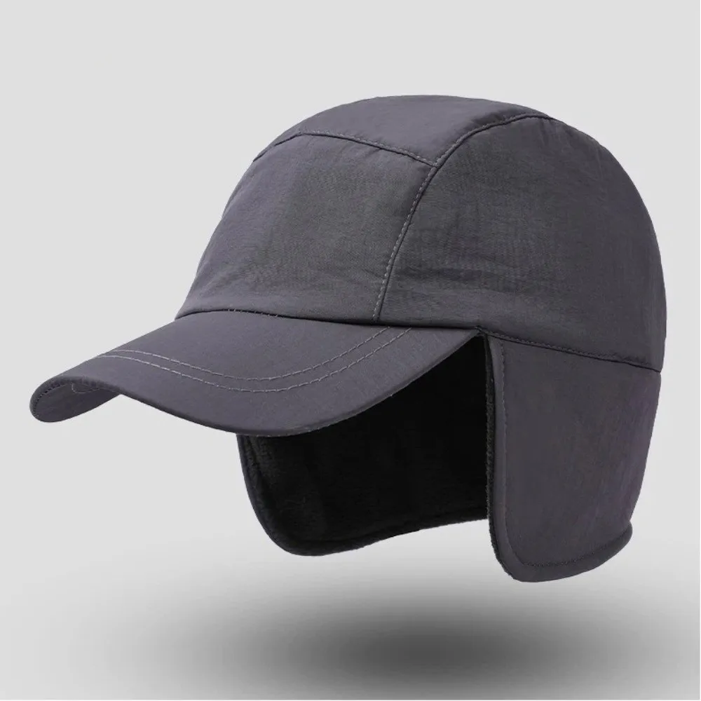 عارضة القطبية الصوف الشتاء قبعة بيسبول سميكة مع الأذن اللوحات غطاء للأذنين قبعة بلون الطقس البارد سدادات حماية الأذن قبعة الشتاء #4