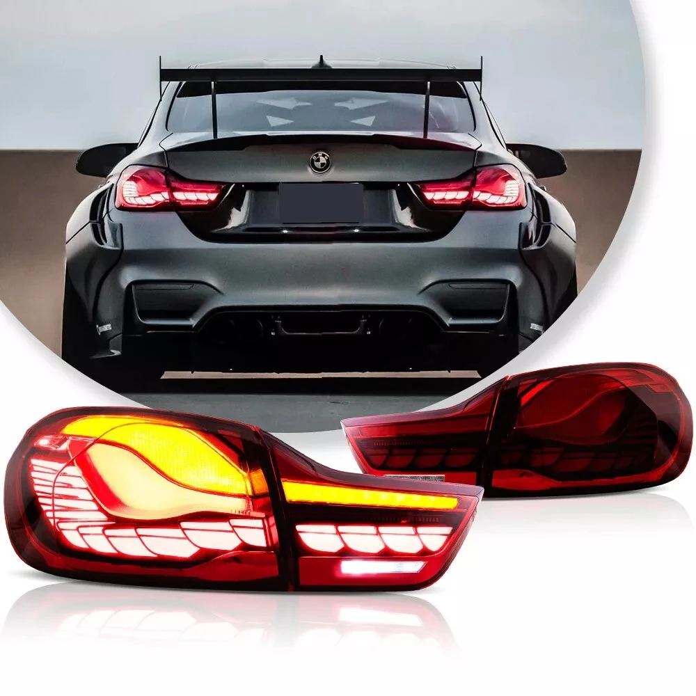 Pair Red Tail Light Assembly For BMW M4 4 Series F32 F33 F36 F82 F83 Sedan/Convertible/Coupe 2014-2020 Rear Lamps