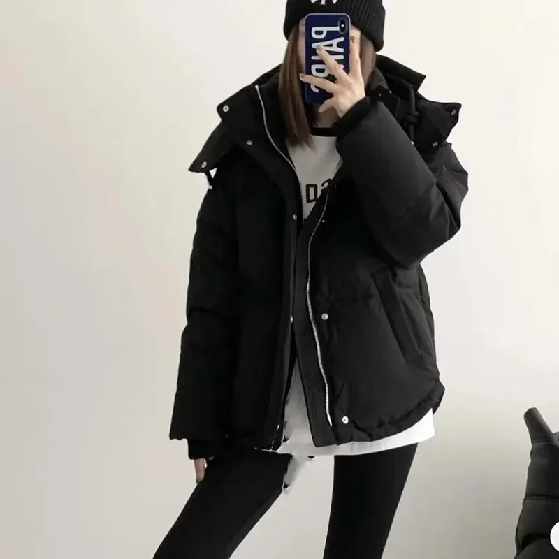 2023 Winter Thick Parka Women Down Cotton Jacket Puffer Jacket Warm Coat Oversized Long Sleeve Outerwear Brand Korean Coats