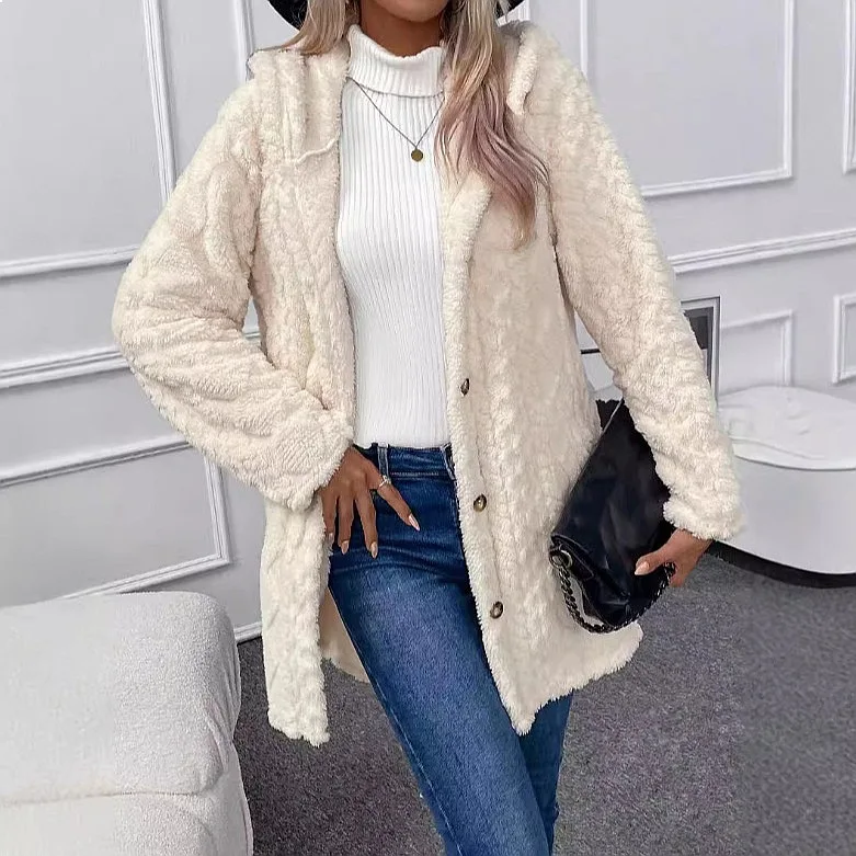 Hooded Reversible Fleece Cardigan Jacket Long Sleeve Warm Spring Summer Jackets