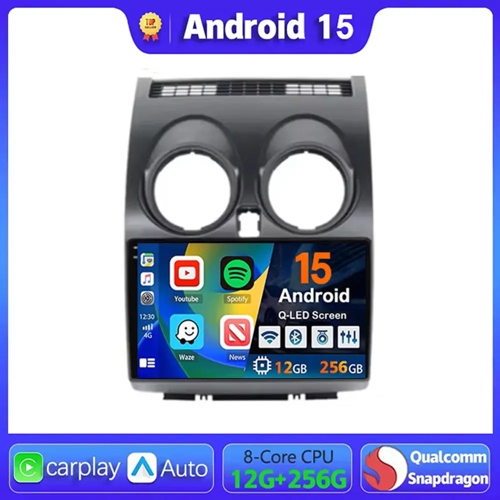 

Android 15 For Nissan Qashqai J10 2006 - 2013 Car Radio Carplay 4G Multimedia Player GPS Stereo 2din DVD Head Unit