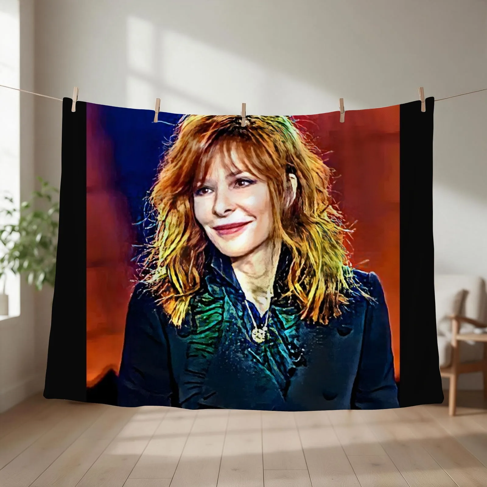 Mylène Farmer - Variety artist Throw Blanket couch cozy soft plush fuzzy picnic outdoor blanket