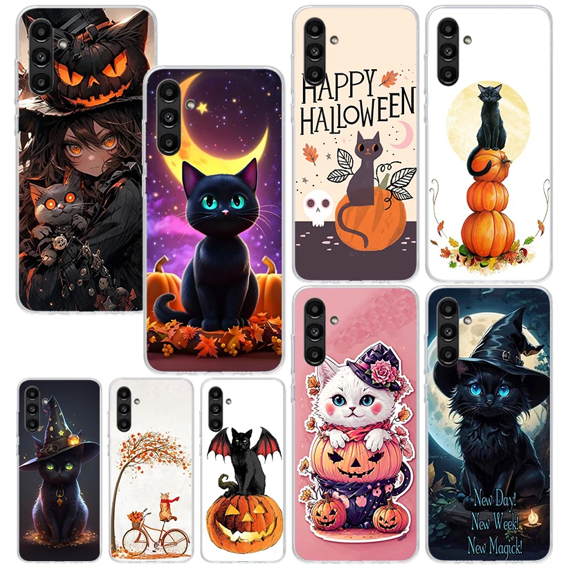 Kitten Cat Christmas Pumpkin Phone Case For Samsung Galaxy A17 A37 A57 A16 A26 A36 A56 A15 A25 A35 A55 A14 A24 A34 A54 A13 A23 A