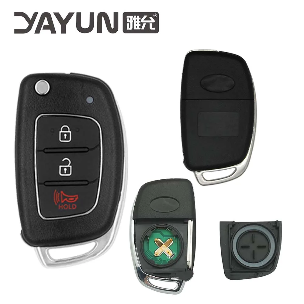 YAYUN AKHKC404  2+1 Buttons Remote Flip Key Complete Apply Fsk 433Mhz Chip 4D60 80 Bit For Hyundai