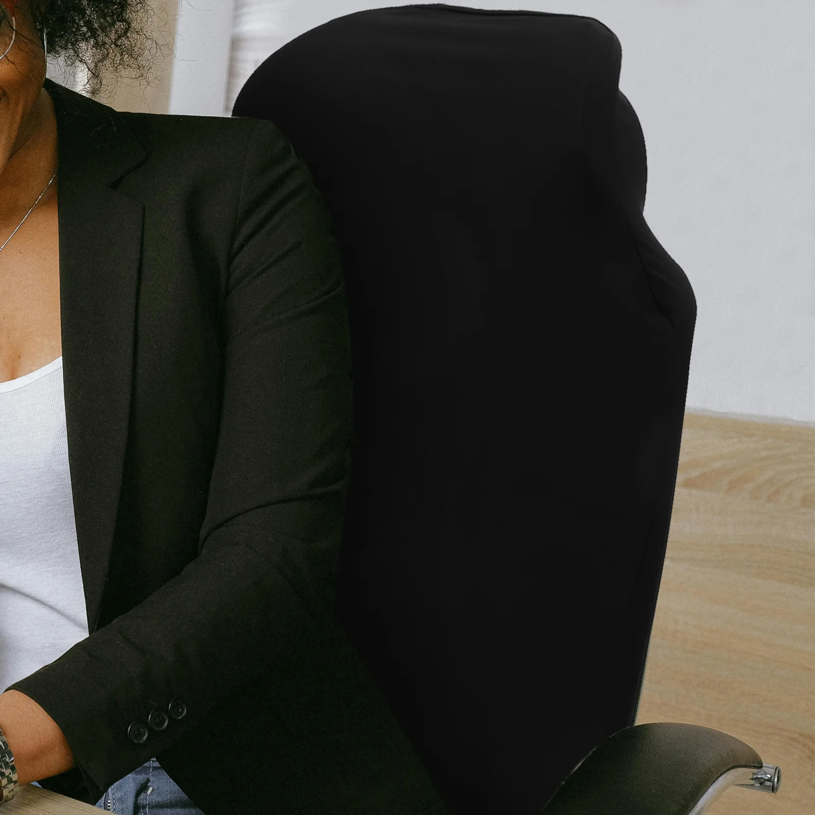 

1Set Stretchable Chair Cover Set Elastic Computer Gaming Office Chair Seat Cushion Armrest Protector Slipcover Black