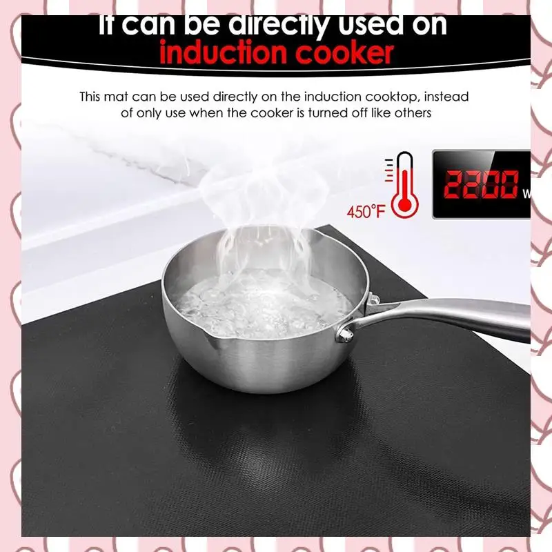 HHTL 2X Large Induction Cooktop Protector Mat 21.2X35.4Inch,Electric Stove Burner Covers Antiscratch As Glass Top Stove Cover