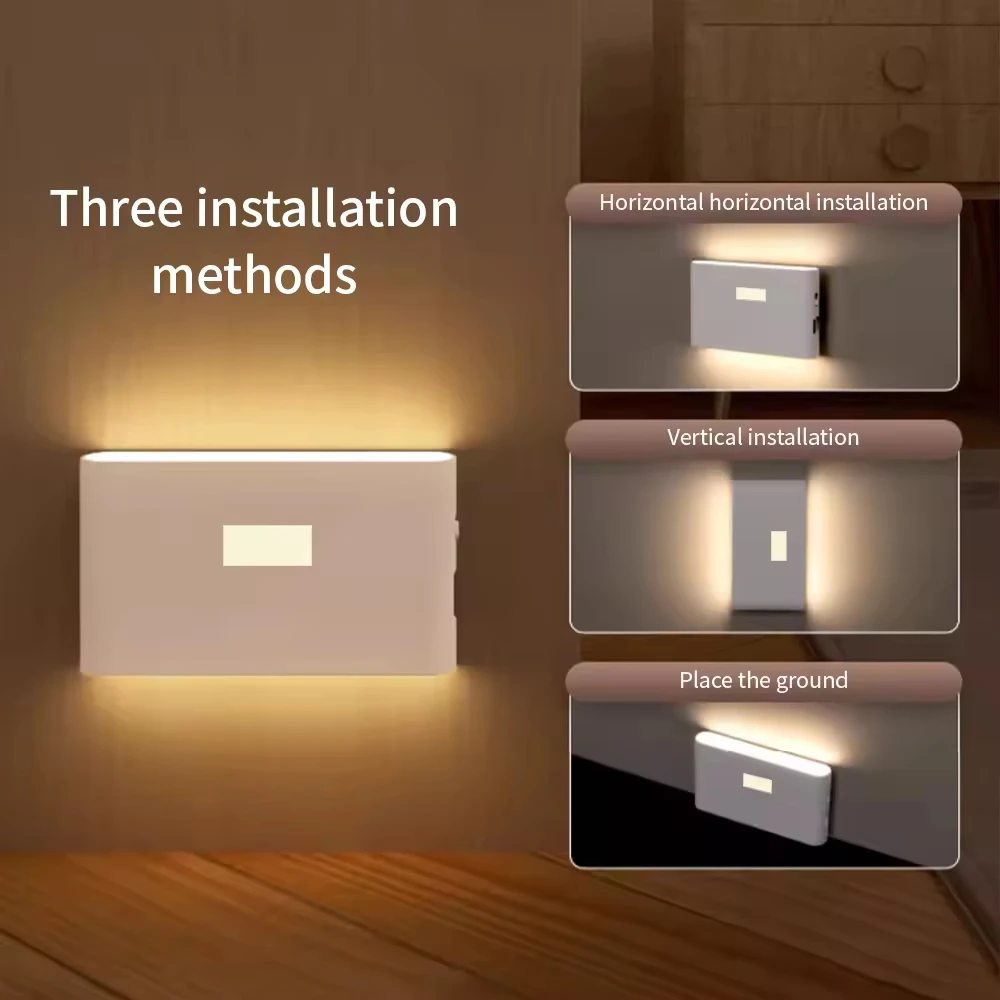 

Smart LED Aisle Corridor Night Lights Type-c Rechargeable Wireless Human Sensor Intelligent Induction Closet Light