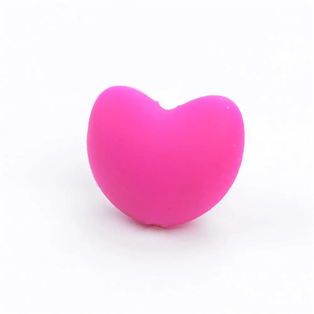 LOFCA perline in Silicone a forma di cuore 10 pezzi Charm massaggiagengive gioielli per la dentizione del bambino allattamento cura orale per collana porta ciuccio